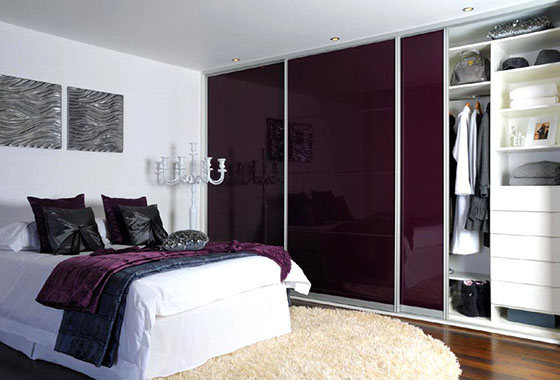 Burgandy Modern Style sliding wardrobes